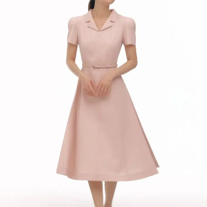 [BUNJANG] Sie Flare Dress Pink / Sie 시에 플레어 드레스 핑크 하객룩  (m 롱)