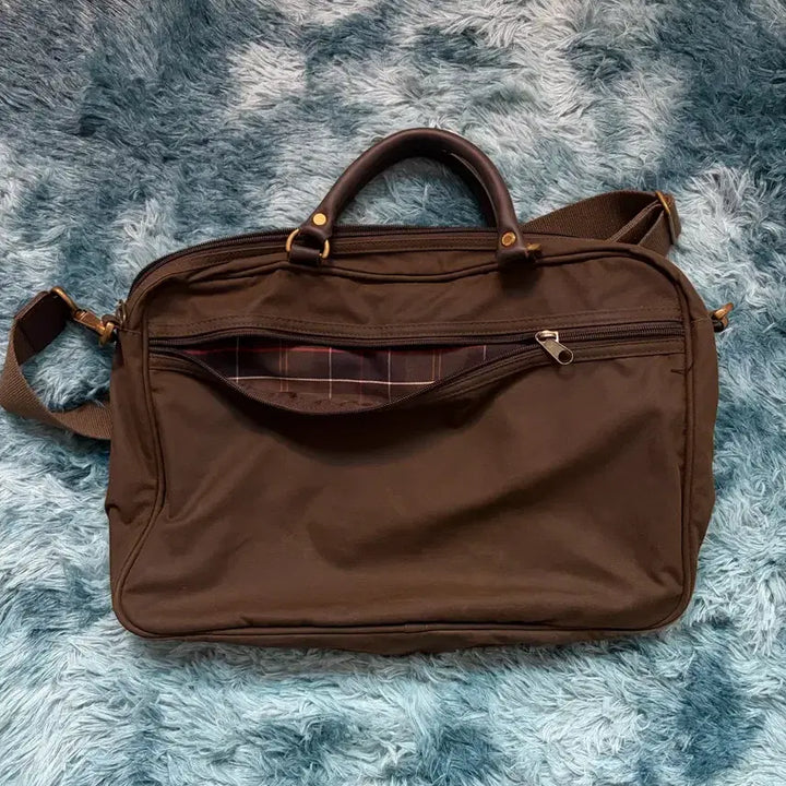 [BUNJANG] Barbour Waxed Canvas Leather Briefcase / 바버 왁스 캔버스 - 가죽 브리프케이스 서류 가방