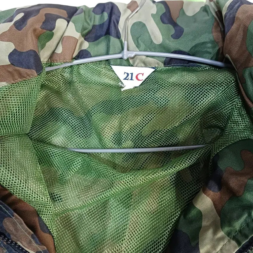 [BUNJANG] Military Camo Hooded Windbreaker Jacket / 밀리터리 카모 후드 바람막이 자켓110사이즈   63001