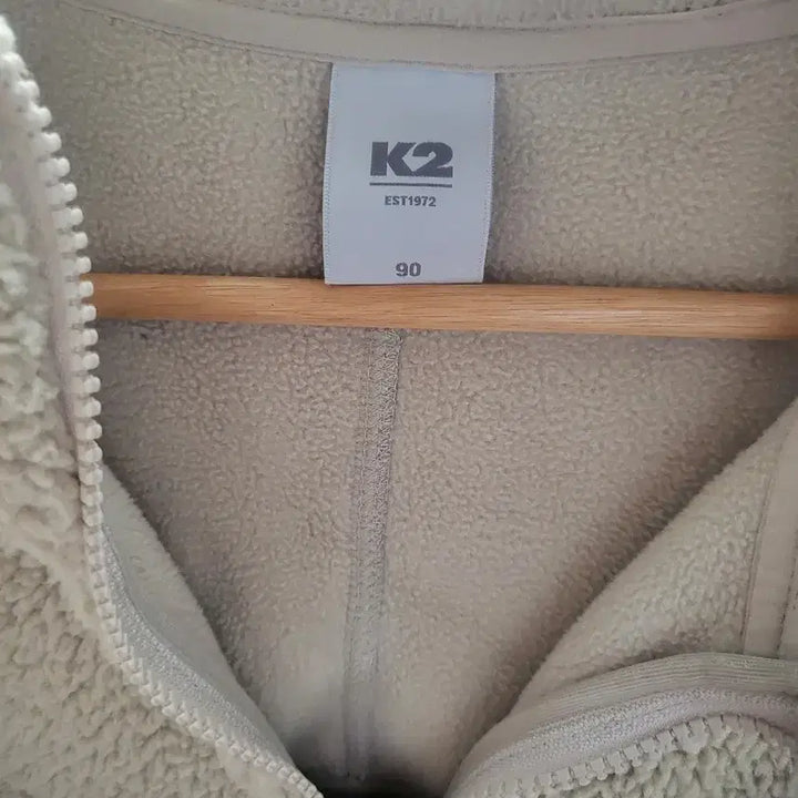 [BUNJANG] K2 Ivory Fleece Hoodie Jacket (S) / k2뽀글이 후드 집업 자켓 아이보리 s