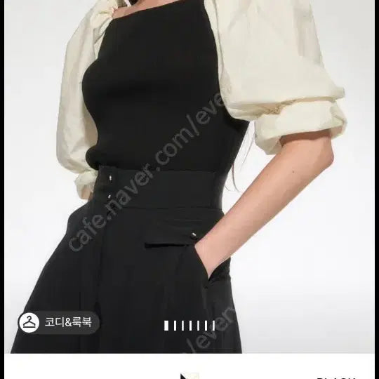 [BUNJANG] 23 Object Puff Sleeve Top Black / 23오브제 퍼프 슬리브 탑 블랙55