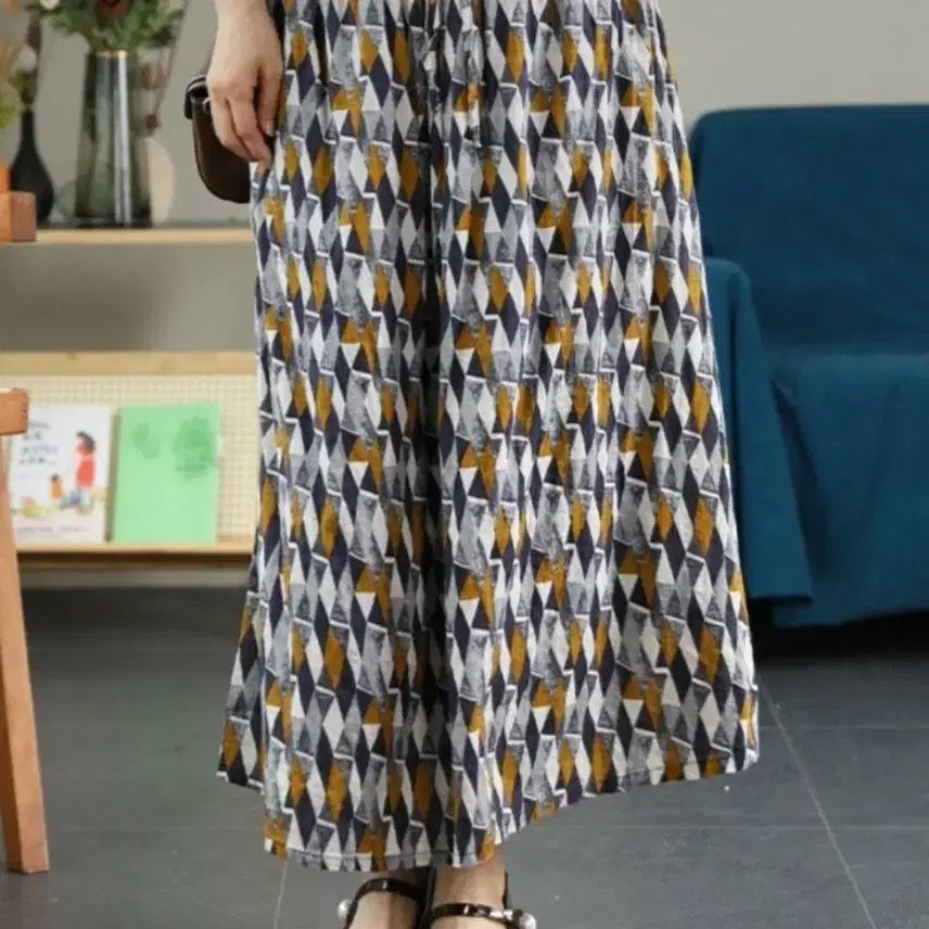 [BUNJANG] Tencel Pattern Skirt / 텐셀 패턴 스커트