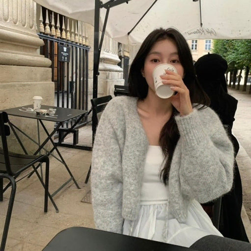 [BUNJANG] Lilykots Glow Knit Cardigan (Gray) / 릴리코츠 글로우 니트 가디건 (그레이)