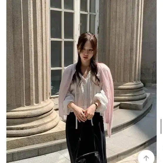 [BUNJANG] With Yoon Rina Alpaca Blend Round Cardigan / 새상품 위드윤 리나 알파카 라운드 가디건 라이트 핑크 프리