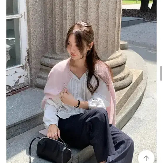 [BUNJANG] With Yoon Rina Alpaca Blend Round Cardigan / 새상품 위드윤 리나 알파카 라운드 가디건 라이트 핑크 프리