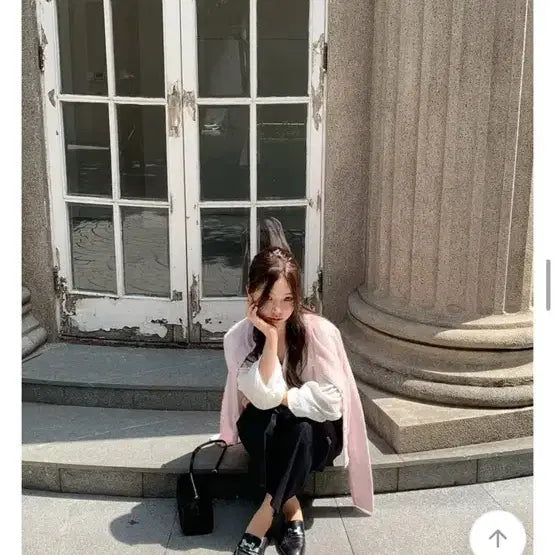 [BUNJANG] With Yoon Rina Alpaca Blend Round Cardigan / 새상품 위드윤 리나 알파카 라운드 가디건 라이트 핑크 프리