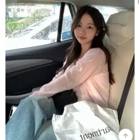 [BUNJANG] With Yoon Rina Alpaca Blend Round Cardigan / 새상품 위드윤 리나 알파카 라운드 가디건 라이트 핑크 프리