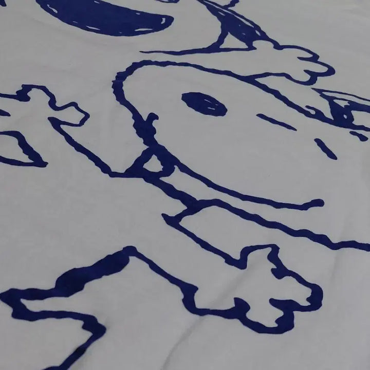 [BUNJANG] Snoopy &amp; Olaf Big Print White T-shirt / [정품] 스누피&amp;올라프 빅 프린트 화이트 티셔츠 (L사이즈)