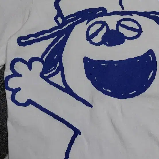 [BUNJANG] Snoopy &amp; Olaf Big Print White T-shirt / [정품] 스누피&amp;올라프 빅 프린트 화이트 티셔츠 (L사이즈)