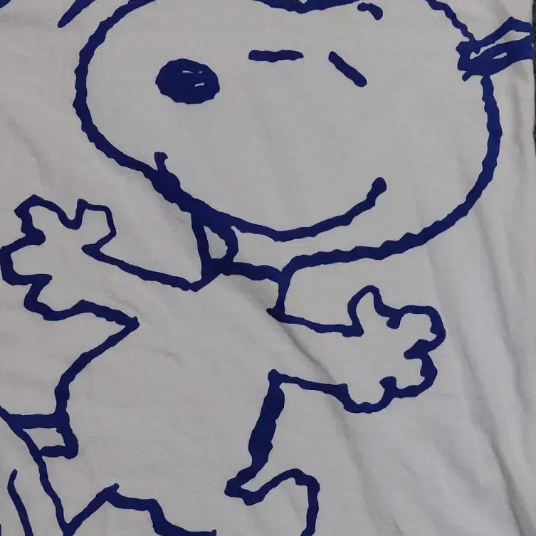 [BUNJANG] Snoopy &amp; Olaf Big Print White T-shirt / [정품] 스누피&amp;올라프 빅 프린트 화이트 티셔츠 (L사이즈)