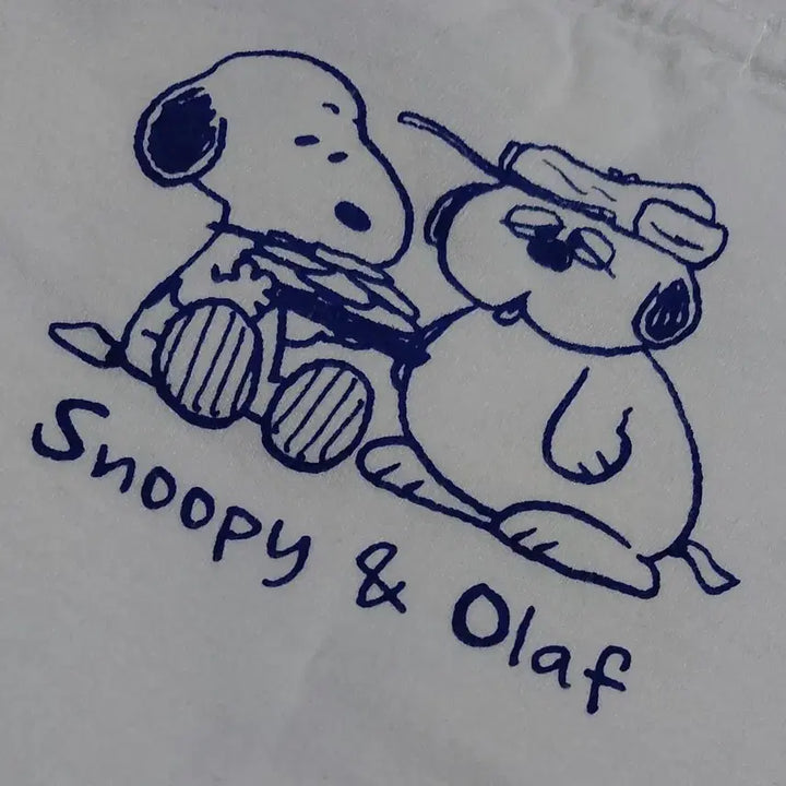 [BUNJANG] Snoopy &amp; Olaf Big Print White T-shirt / [정품] 스누피&amp;올라프 빅 프린트 화이트 티셔츠 (L사이즈)