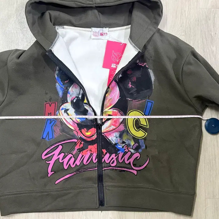 [BUNJANG] Mickey Mouse Khaki Hoodie and Pants Set / 고퀄 미키 후드집업+바지 세트(카키색)