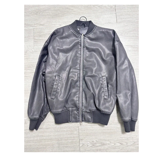 [SOLD OUT] 정가3.98 새거쿨거택포2.3 크롭 오버핏 피그먼트워싱남자레더자켓(존멋