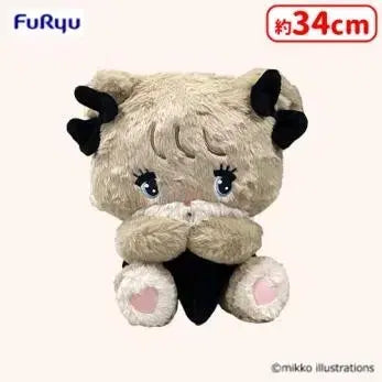 [BUNJANG] Mikko Characters Latte Black Ribbon Big Plush Doll / 미코캐릭터즈 라떼 big 인형 양도 판매