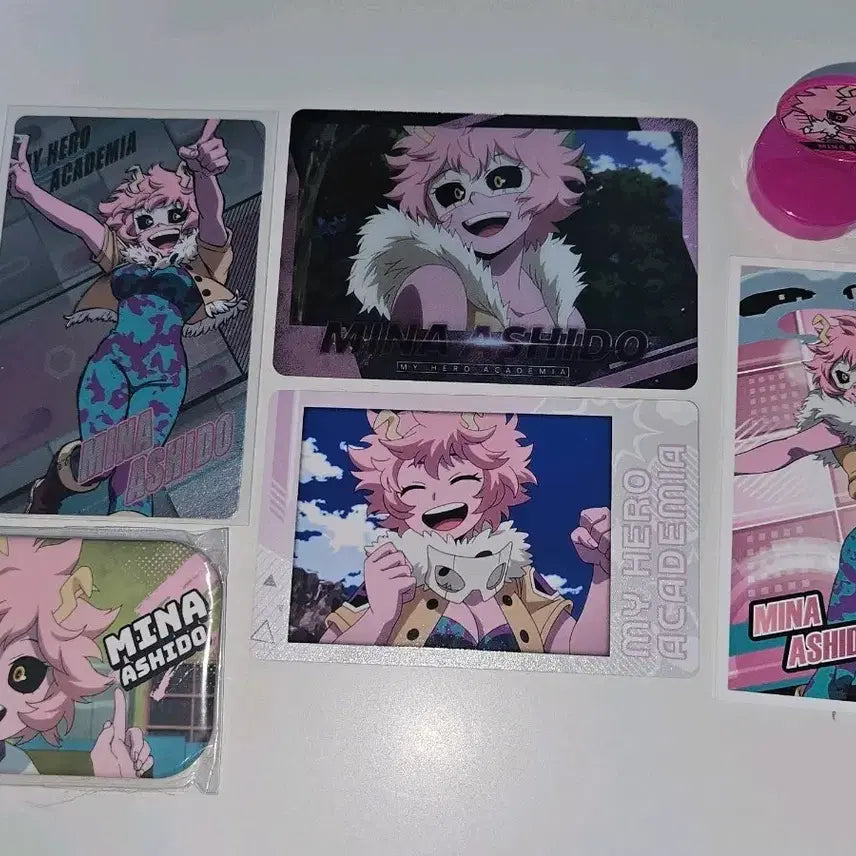 [BUNJANG] My Hero Academia Mina Ashido Bundle Set / 히로아카 아시도 미나 굿즈 6종 세트 일괄