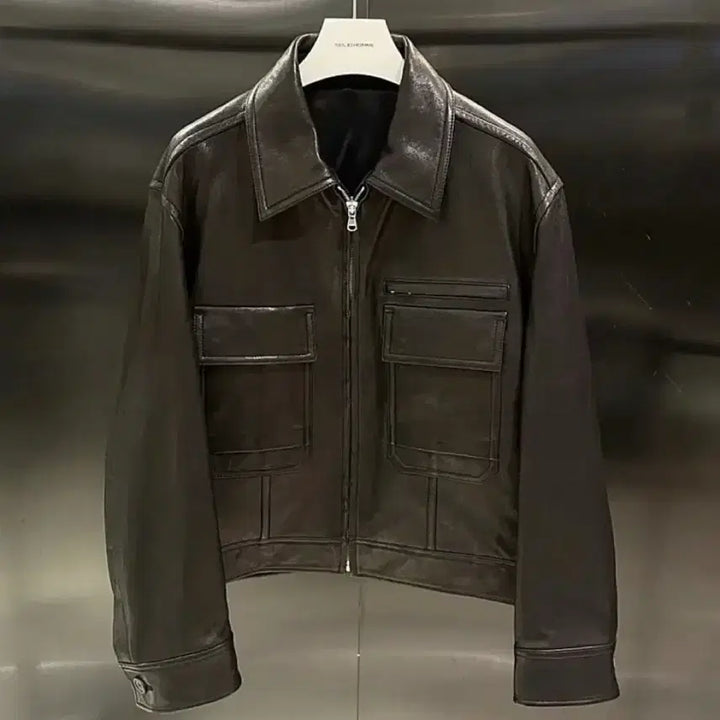 [BUNJANG] Solid Homme 22FW Leather Jacket / 솔리드 22FW 가죽자켓