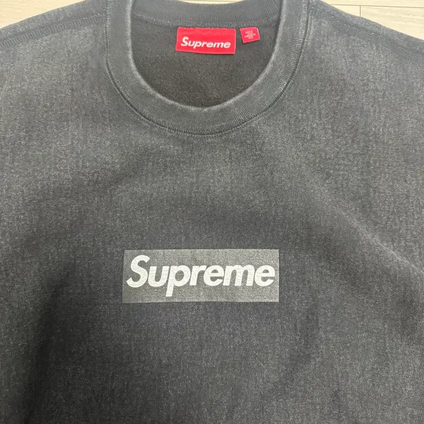 [BUNJANG] Supreme Washed Box Logo Crewneck Black L / 새상품)슈프림 워시드 박스로고 크루넥 블랙 L