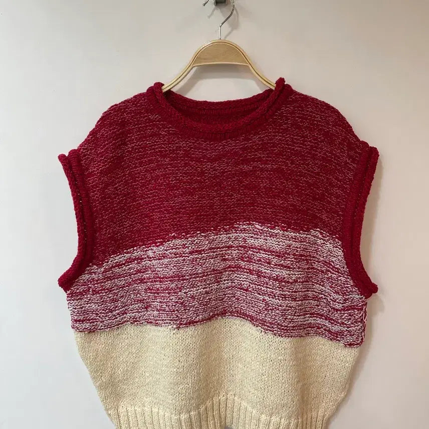 [BUNJANG] LeeYe Red Knit Vest / 이예 레드 니트베스트 1