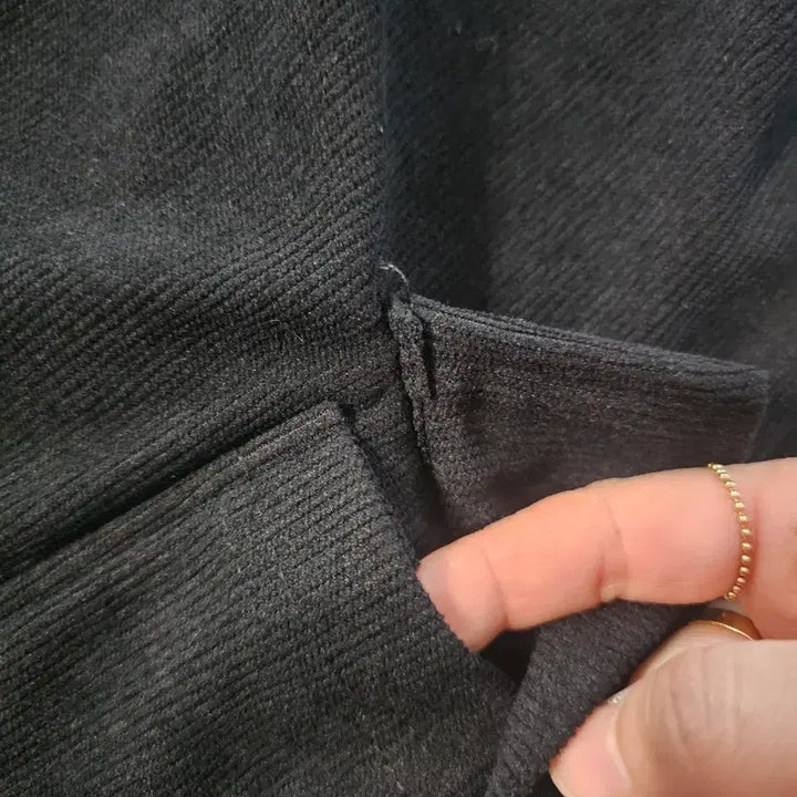 [BUNJANG] Black Ribbed Cargo Wide Pants / 여성//블랙 골지와이드 카고바지//택F