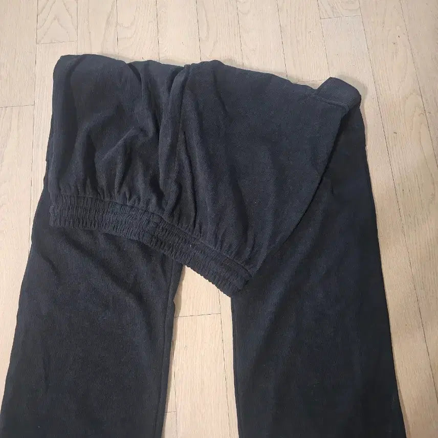 [BUNJANG] Black Ribbed Cargo Wide Pants / 여성//블랙 골지와이드 카고바지//택F
