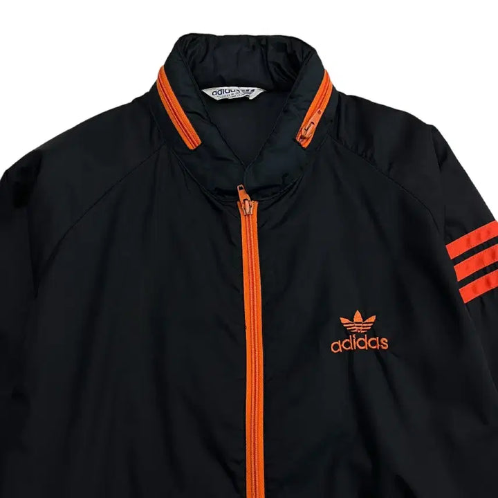 [BUNJANG] Adidas 80's West Germany Orange Black Windbreaker M / 아디다스 80's 서독제 오렌지 배색 블랙 바람막이 M