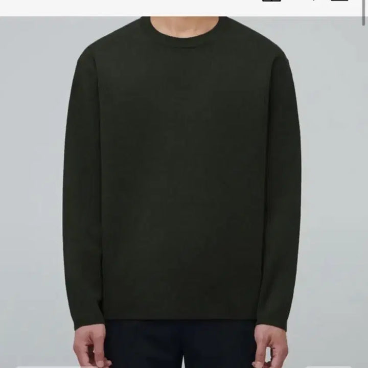 [BUNJANG] Musinsa Standard Minimal Crew Neck Knit (Khaki, M) / 무탠다드 미니멀 크루넥니트(카키,m)