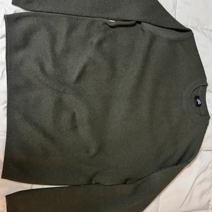 [BUNJANG] Musinsa Standard Minimal Crew Neck Knit (Khaki, M) / 무탠다드 미니멀 크루넥니트(카키,m)