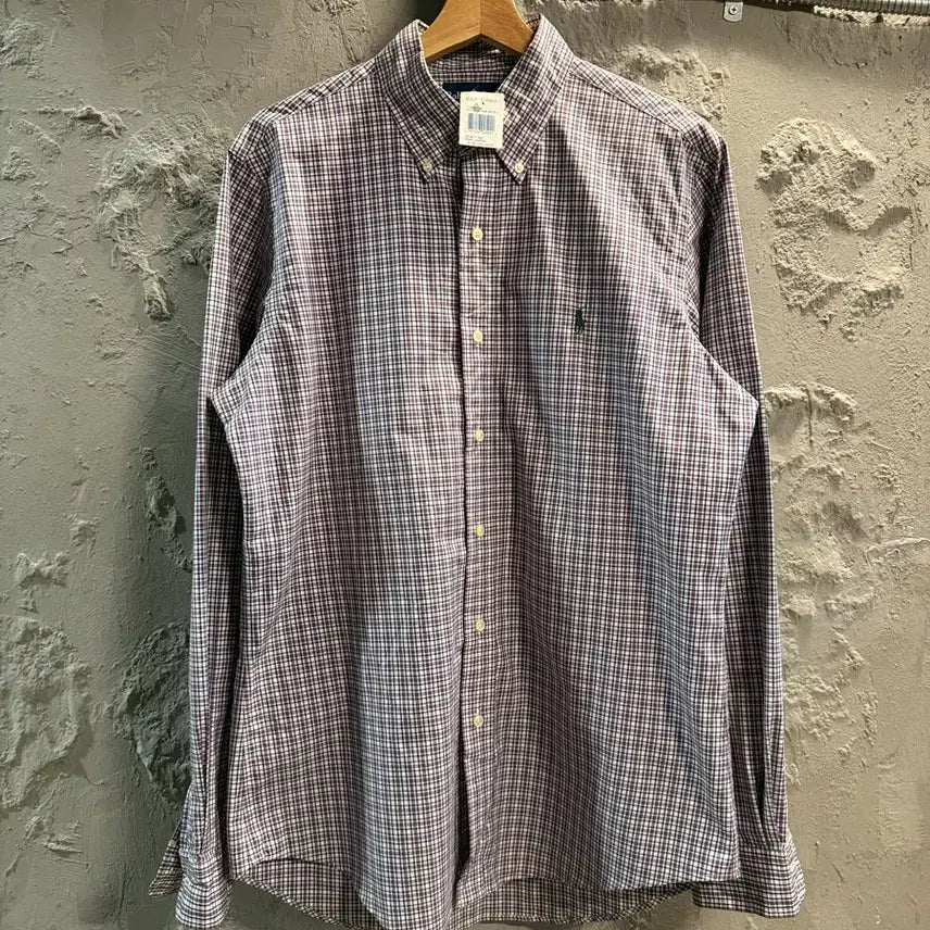 [BUNJANG] Polo Ralph Lauren Custom Fit Check Button-Down Shirt / M 폴로 랄프로렌 POLO 커스텀핏 체크 버튼다운 셔츠 퍼플그린