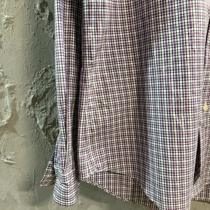 [BUNJANG] Polo Ralph Lauren Custom Fit Check Button-Down Shirt / M 폴로 랄프로렌 POLO 커스텀핏 체크 버튼다운 셔츠 퍼플그린