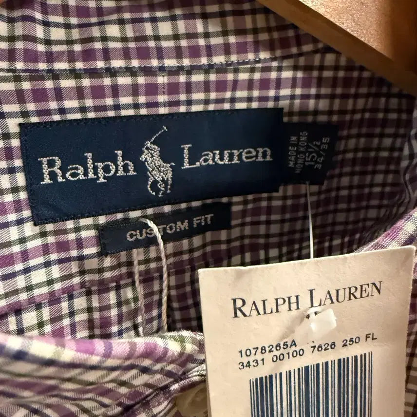 [BUNJANG] Polo Ralph Lauren Custom Fit Check Button-Down Shirt / M 폴로 랄프로렌 POLO 커스텀핏 체크 버튼다운 셔츠 퍼플그린