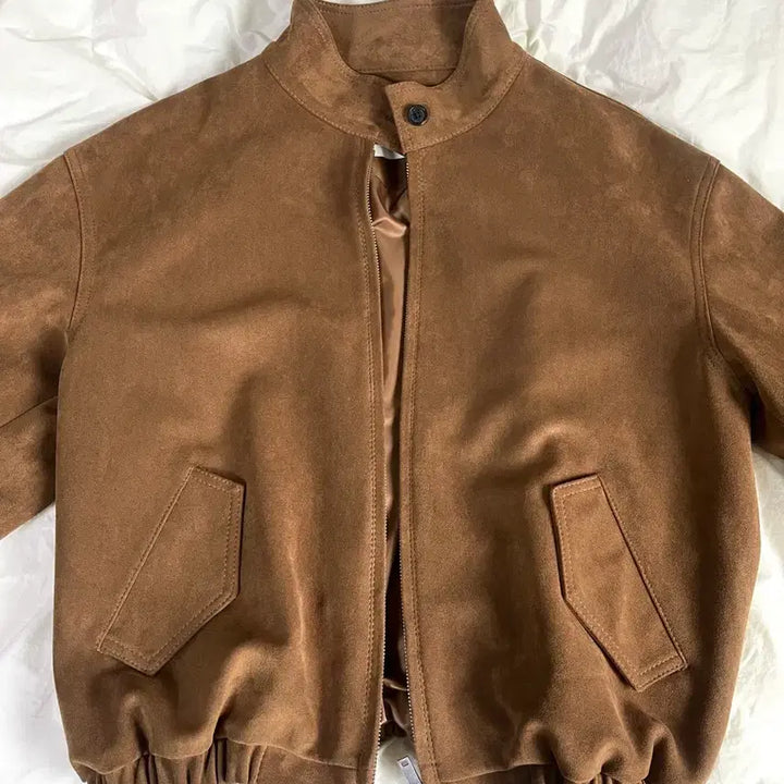 [BUNJANG] BLUE BRICK Suede Half-Neck Jacket / BLUE BRICK 하프넥 스웨이드 자켓 브라운