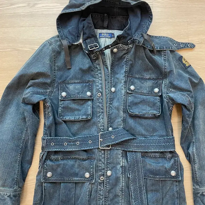 [BUNJANG] Polo Belted Denim Jacket / 폴로 벨티드 데님 자켓 야상 바이커