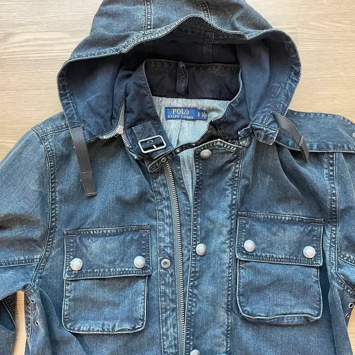 [BUNJANG] Polo Belted Denim Jacket / 폴로 벨티드 데님 자켓 야상 바이커