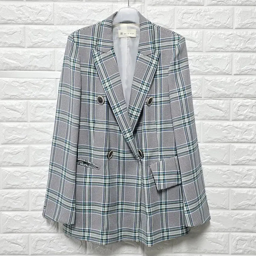 [BUNJANG] It Misha Checkered Jacket / M 잇미샤 체크무늬 자켓 C101