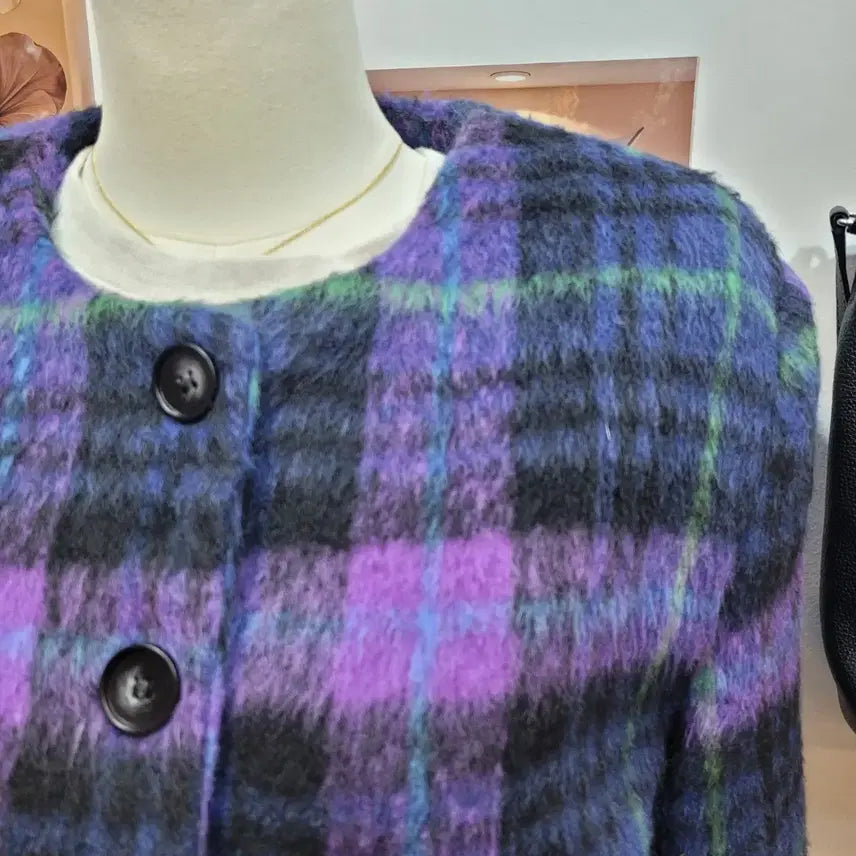 [BUNJANG] Dumble Check Cropped Jacket / 덤블 체크 크롭 자켓