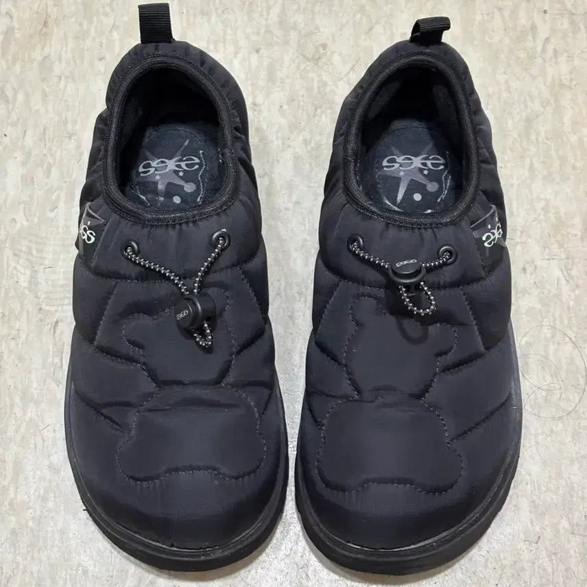 [BUNJANG] 23.65 Padded Winter Slippers - Matte Black / 23.65 패딩 방한 슬리퍼 베어 무광 블랙 240
