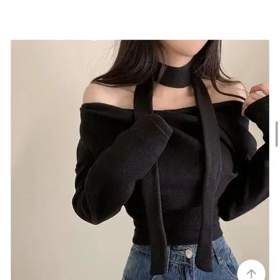 [BUNJANG] Black Off-the-Shoulder Top / 오프숄더 블랙