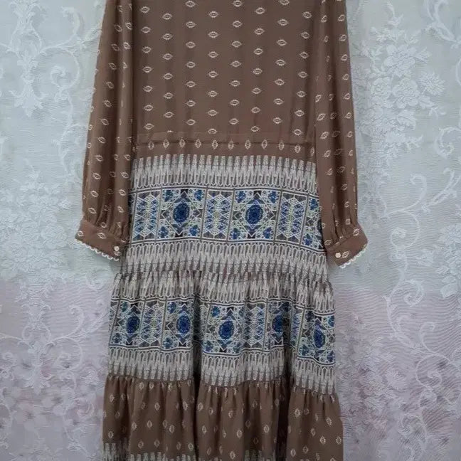 [BUNJANG] LeShop Pattern Long Dress / 르샵 패턴 롱 원피스 S