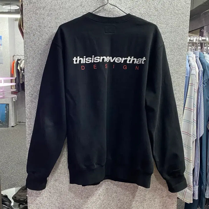[BUNJANG] thisisneverthat Big Logo Black Sweatshirt / 디스이즈네버댓 빅로고 블랙 스웻셔츠 B4259