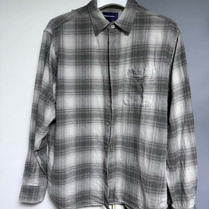 [BUNJANG] thisisneverthat Flannel Check Shirt Gray L / [디스이즈네버댓] 플란넬 체크 셔츠 그레이 L