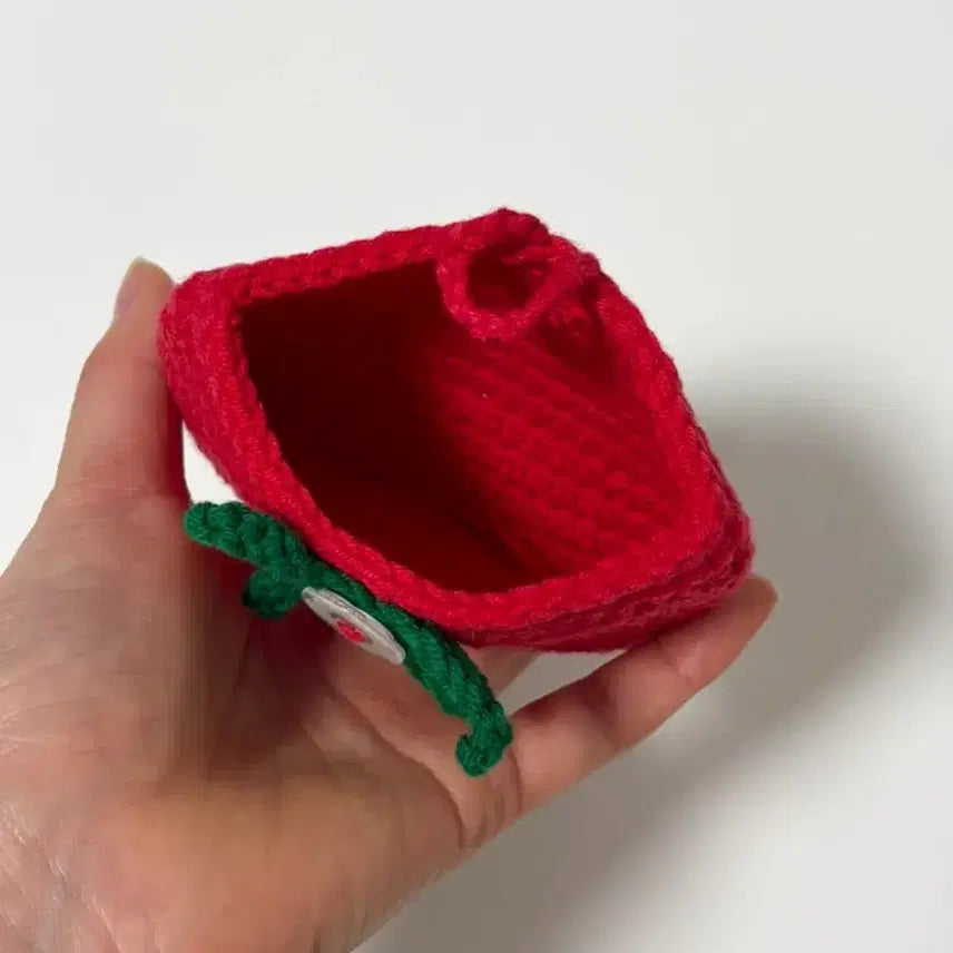 [BUNJANG] Handmade Tomato Knitted Card Wallet / (새상품)핸드메이드 토마토 뜨개 카드지갑