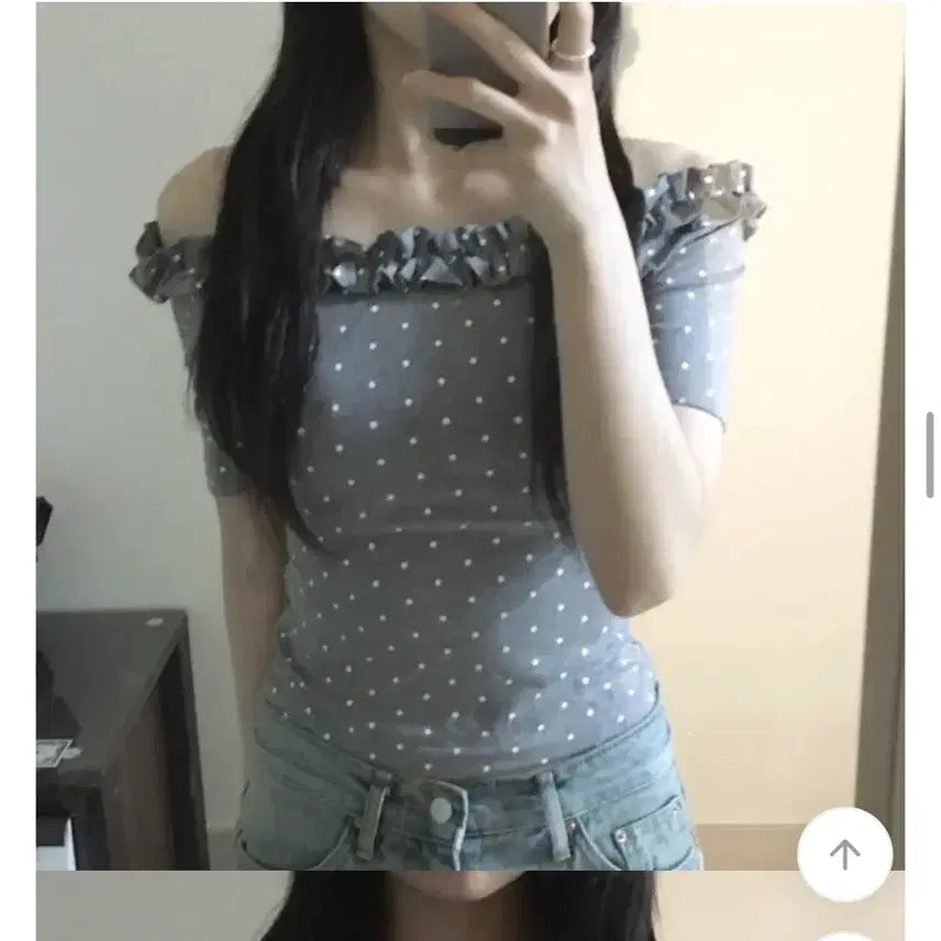 [BUNJANG] Dearglow Gray Off-shoulder Top / 디어글로우 그레이 오프숄더