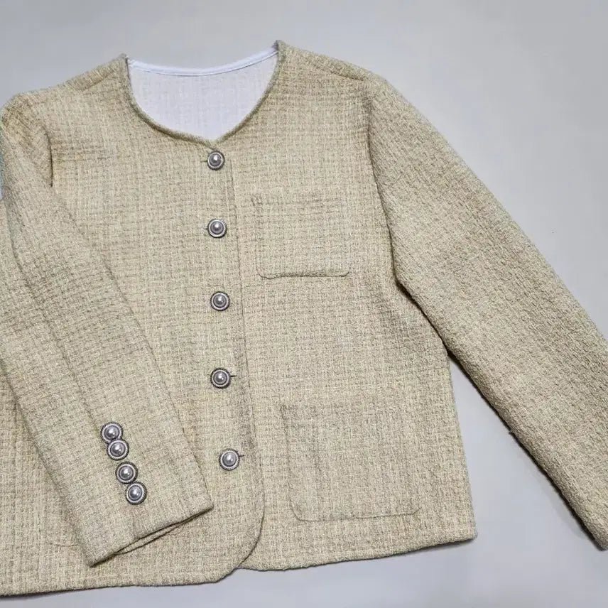 [BUNJANG] Unworn Yellow Tweed Jacket / 미착용)연 노란색 계열 트위드 자켓