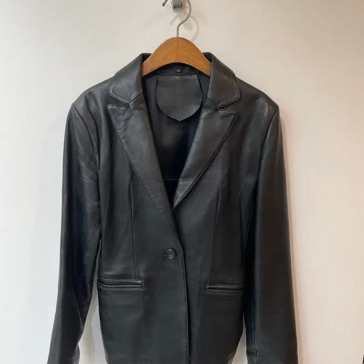 [BUNJANG] Black Lambskin Leather Jacket (Size 66) / 블랙 양가죽 자켓 66