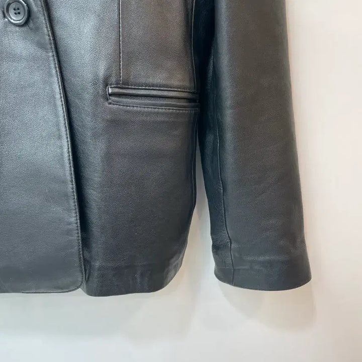 [BUNJANG] Black Lambskin Leather Jacket (Size 66) / 블랙 양가죽 자켓 66
