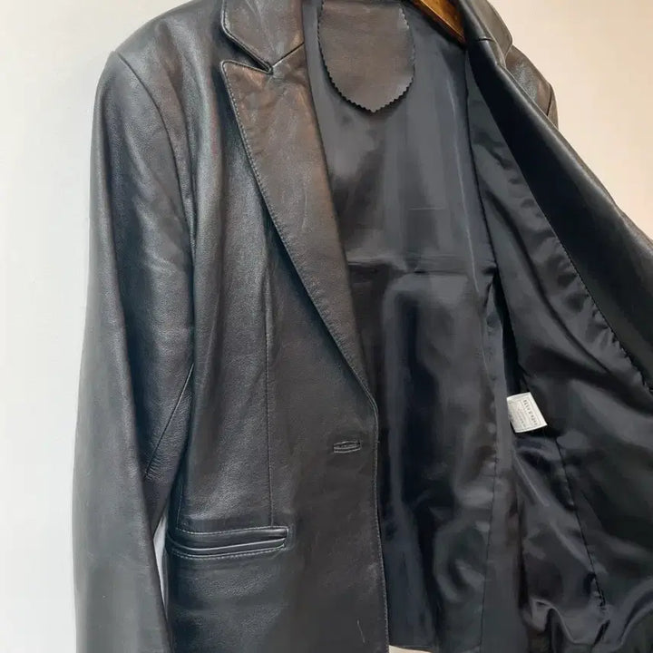 [BUNJANG] Black Lambskin Leather Jacket (Size 66) / 블랙 양가죽 자켓 66