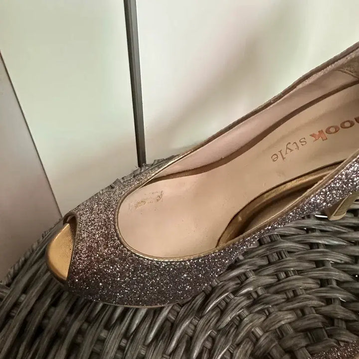 [BUNJANG] Mook Style Glitter Open Toe Pumps / mook style 무크 글리터 오픈토펌프