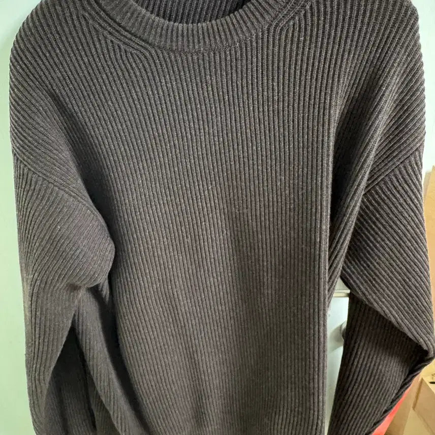 [BUNJANG] Orally Wool Knit Ribbed Pullover Brown / [4] 오라리 울 니트 립드 풀오버 브라운