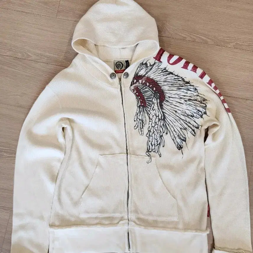 [BUNJANG] Geronimo Hooded Zip-up Jacket / Geronimo 제로니모 후드 집업 L ...화이트 와플 후드 집업 자켓