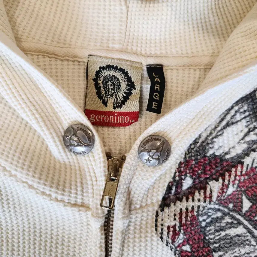 [BUNJANG] Geronimo Hooded Zip-up Jacket / Geronimo 제로니모 후드 집업 L ...화이트 와플 후드 집업 자켓